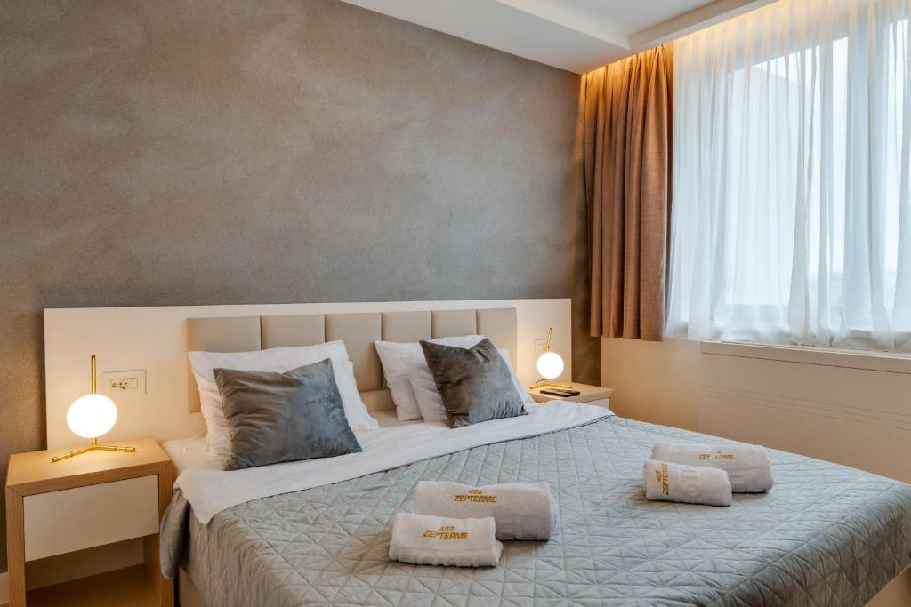 Separate bedroom with a large double bed